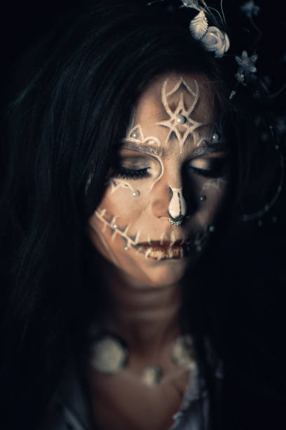 istock Girl with a stylized make-up of a dead bride 948519850