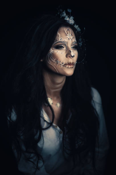 istock Girl with a stylized make-up of a dead bride 948520868