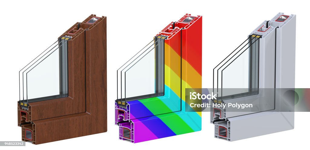 Ross Window Graphics Three Ross Section Through A Window Pvc Profile Laminated Wood Grain ...