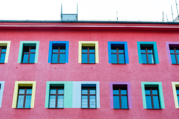 istock Red, Yellow, and Real Concrete Building 948524410