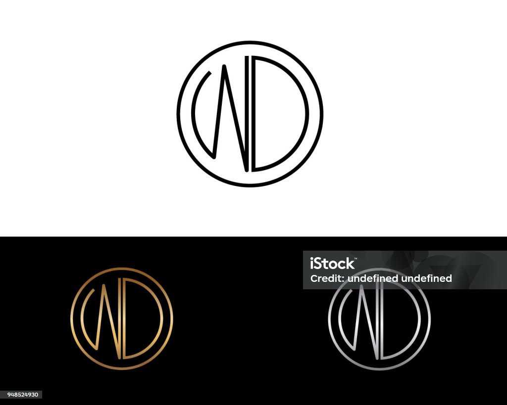 WD Circle Shape Letter Design Circle Shape gold black silver modern creative letter design Business stock vector