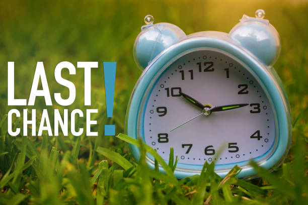 istock Last Chance, Business Concept - text showing Last Chance with a clock on grass 948525174