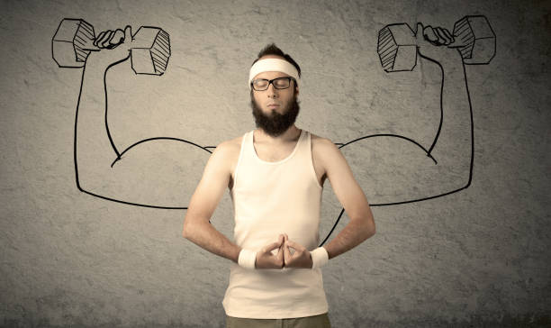 istock Slim male wants to be strong 948535592