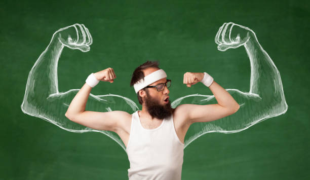 istock Skinny young man working out 948535604