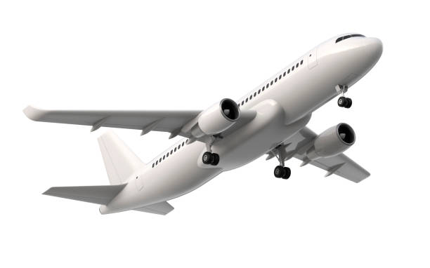 istock High detailed white airliner, 3d render on a white background. Airplane Take Off, isolated 3d illustration. Airline Concept Travel Passenger plane. Jet commercial airplane. 948536394