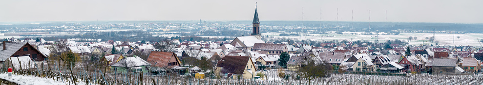 Panorama of Kintzheim, a village in Bas-Rhin - Alsace region of France