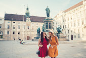 Beautiful women exploring Vienna during the summer