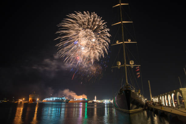 istock fireworks in the harbour of zakynthos 948540240