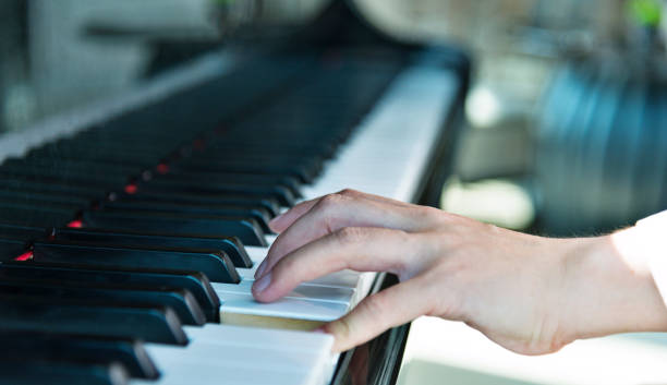 istock Woman hand playing piano 948540286