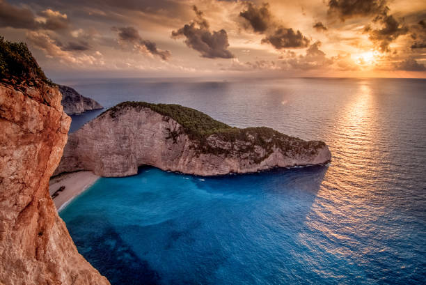 istock Sunset at the shipwreck at Navagio Zakynthos 948542920