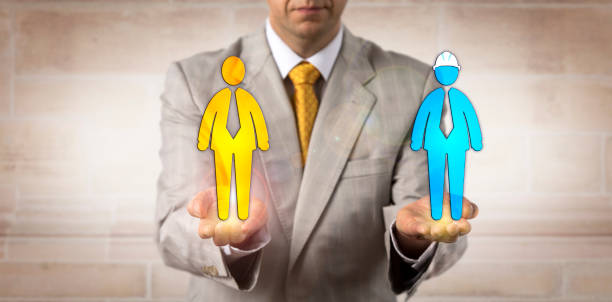 istock Negotiator Balancing White And Blue Collar Worker 948544672