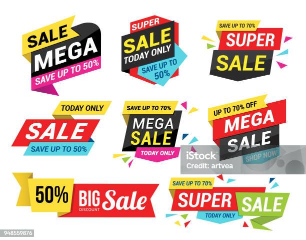 Sale Tags Stock Illustration - Download Image Now - Sale, Web Banner, Advertisement