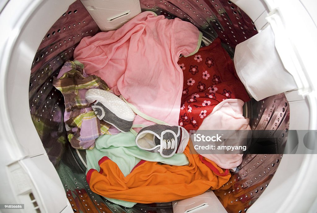 Tempo de limpeza e arrumação e lavanderia - Foto de stock de Aço royalty-free