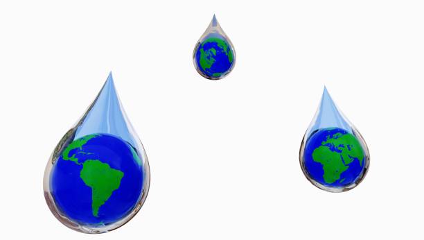 istock Go green earth in a water drop, 3d illustration 948575034