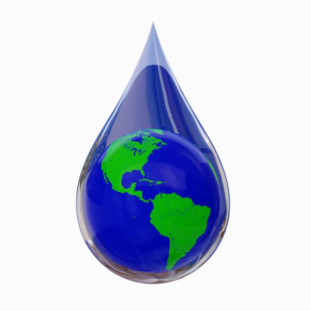 istock Abstract representation of the earth in a water drop, 3d rendering 948575042