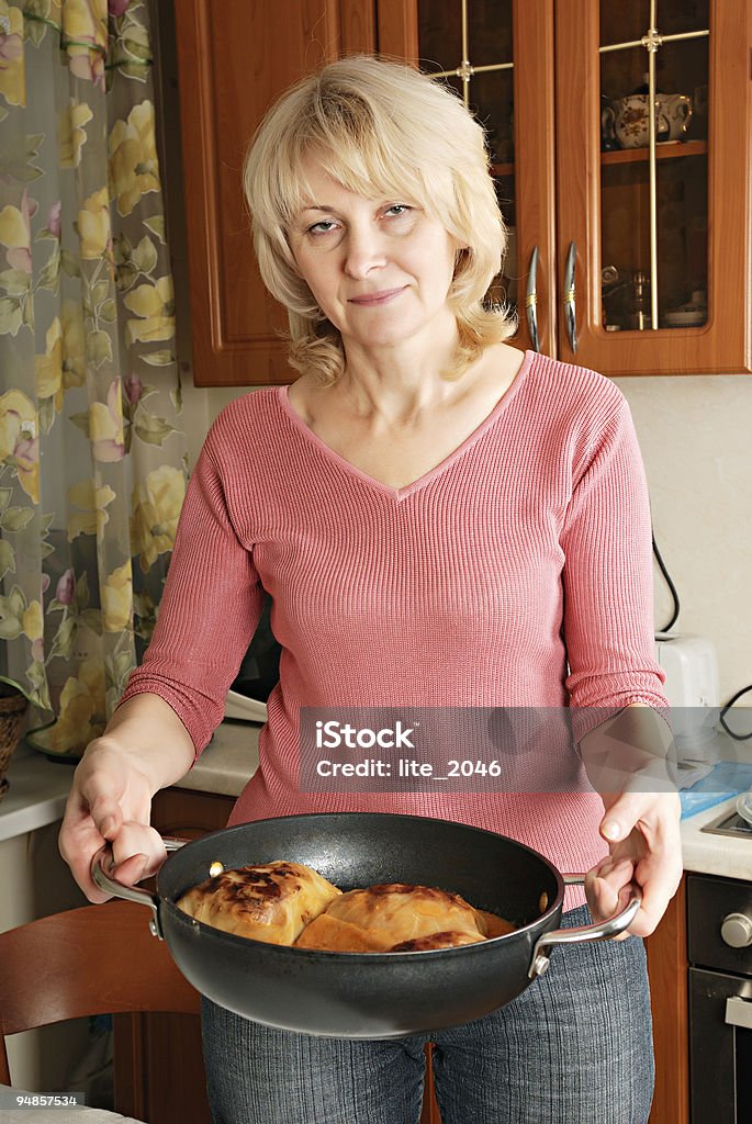 Adult blond woman with vegetarian meal  Adult Stock Photo