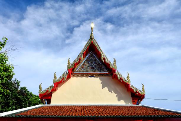 istock Thai Temple Roof with Blue Sky. 948575842