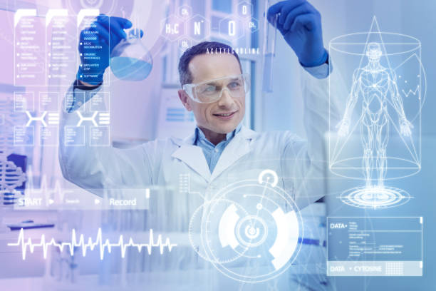 istock Emotional scientist holding two bottles and smiling 948588258