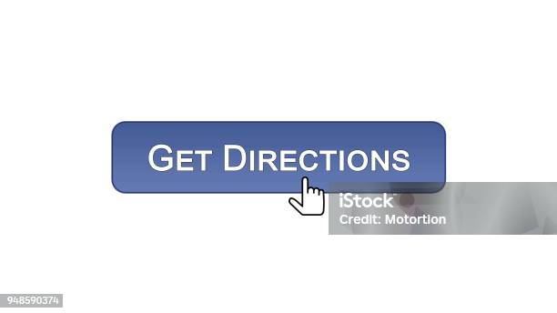 Click Me Direction Get Directions Web Interface Button Clicked With Mouse Cursor Violet ...