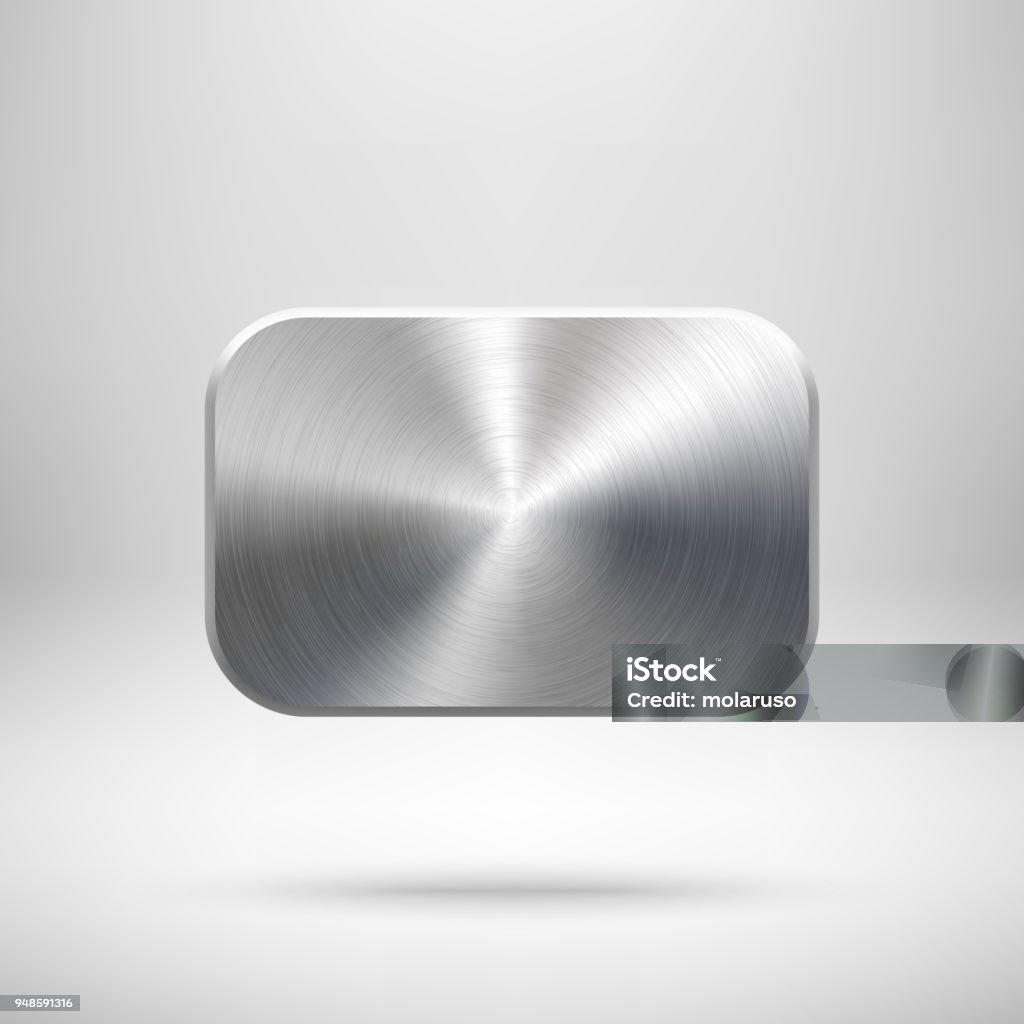 Rectangular Metal Buttons Metal Rectangle Button Template Stock Illustration - Download Image Now ...