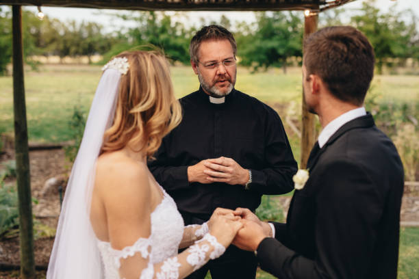 istock Priest marries a couple in lovely ceremony 948598248