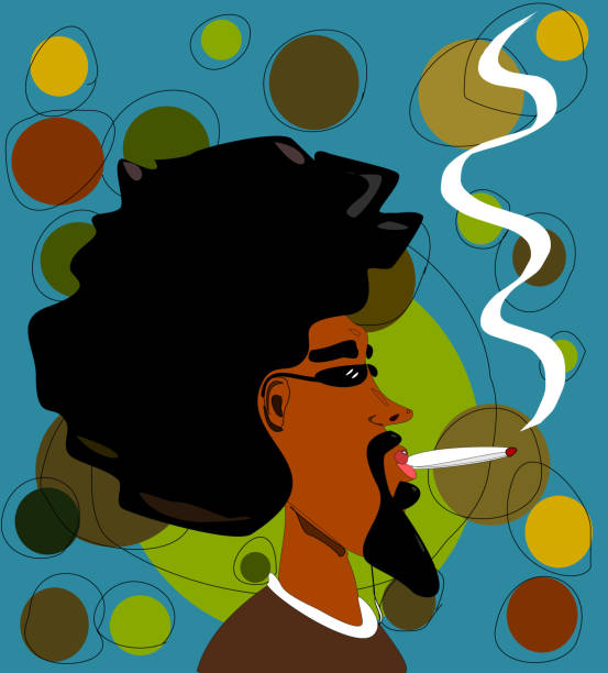 mann, nichtraucher - psychedelic smoke colors green stock-grafiken, -clipart, -cartoons und -symbole