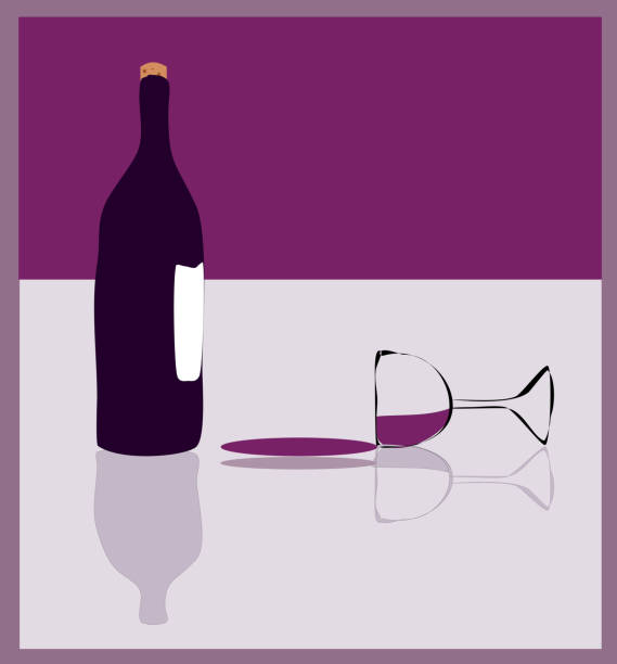 weinflasche - spilling wine glass drink stock-grafiken, -clipart, -cartoons und -symbole