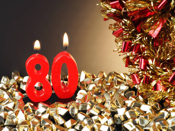 istock Birthday-anniversary candle showing Nr. 80 948607134