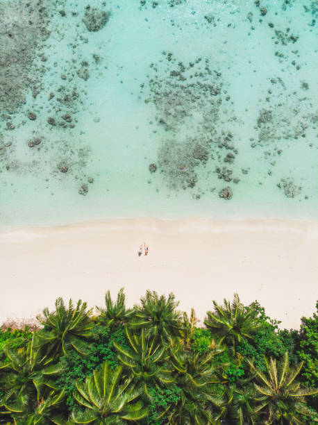 istock Couple on Beach in Maldives from Above 948616738