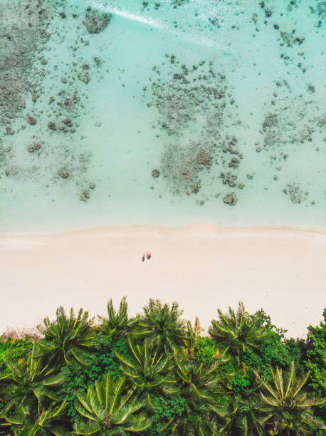istock Couple on Beach in Maldives from Above 948616788