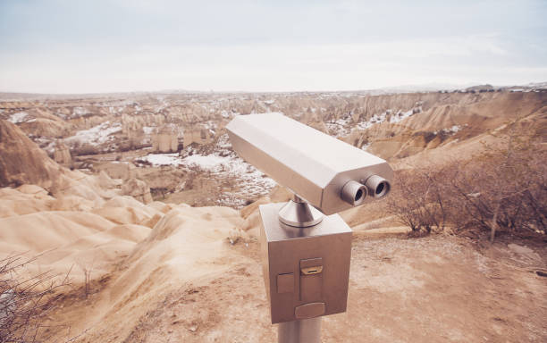 istock Coin-operated binoculars looking out over mountain landscape, Turkey 948616884