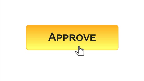 Approve Button Color Code Approve Web Interface Button Clicked With Mouse Cursor Orange Color ...