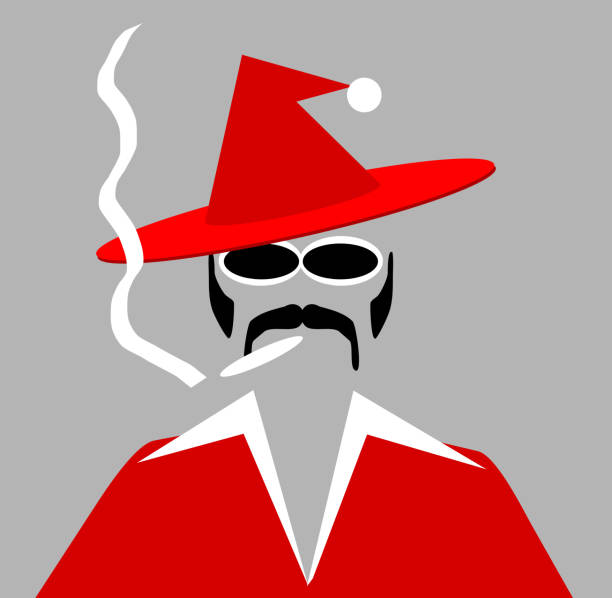 pimp smoking pimp smoking wearing red suit pimp hat stock illustrations