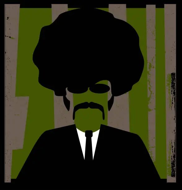 Vector illustration of large afro