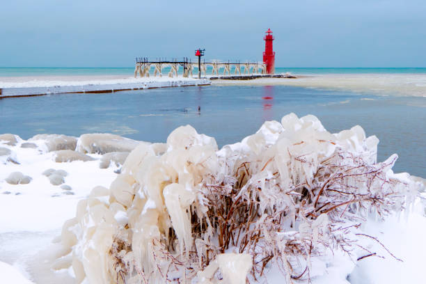 istock Scenic ice covered landscape and harbor after April blizzard 948635406