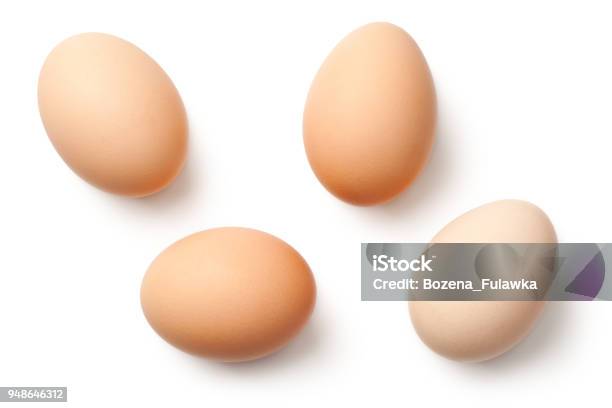 Eggs Isolated On White Background Stock Photo - Download Image Now - Animal Egg, Egg - Food, Cut Out