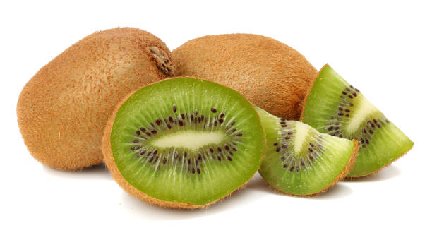 istock Slices kiwi fruit isolated on white background 948651596