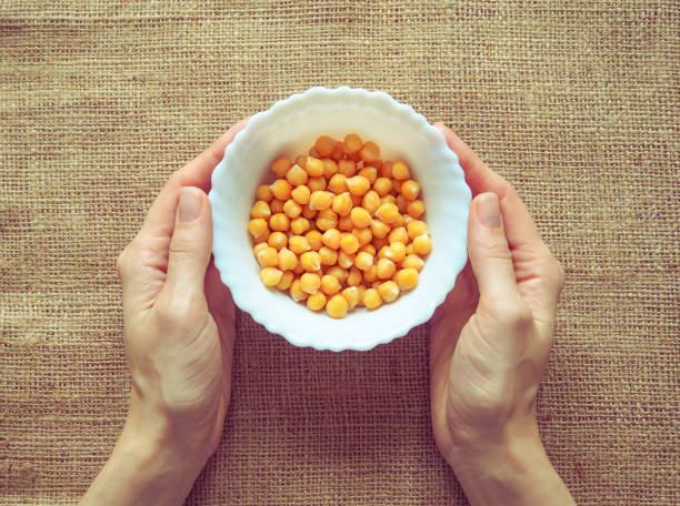 Dishes of chickpeas. Hummus. Lean middle Eastern cuisine.