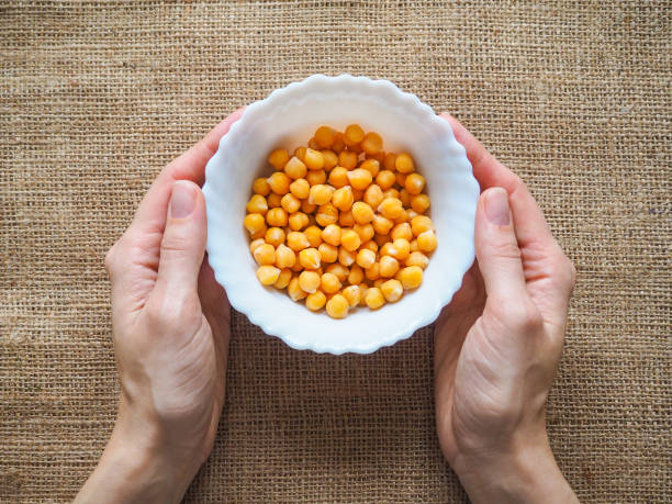Dishes of chickpeas. Hummus. Lean middle Eastern cuisine.