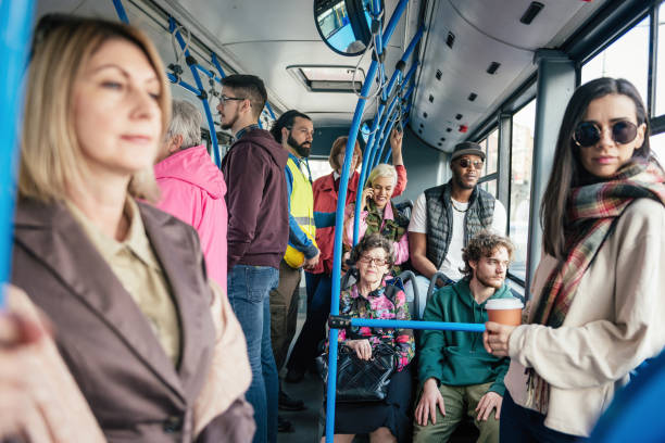 istock Young people going to college by bus 948671188