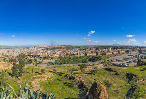 panoramic view of Medina in Fez, Morocco