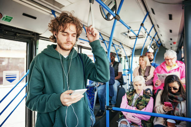 istock Young student traveling by public bus 948678694