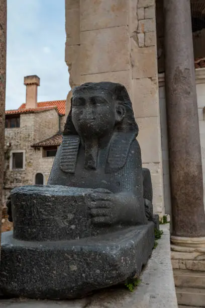 Egyptian sphinx at Diocletian's Palace in Split, Croatia