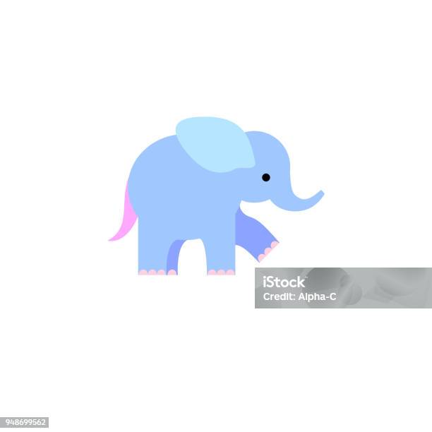 Blue Elephant Illustration Stock Illustration - Download Image Now - Elephant, Illustration, Cartoon