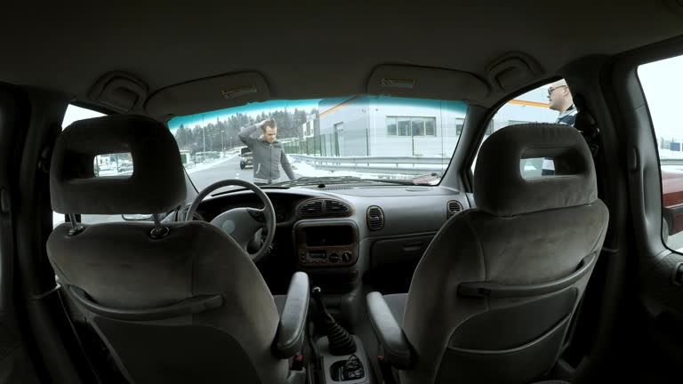 POV Sitting in the back seat when driver crashes into another car in the crossroad