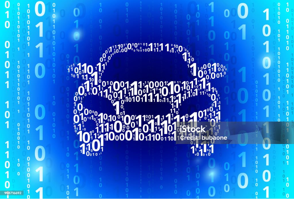 Car Binary Code Blue Vector Pattern Background Stock Illustration ...
