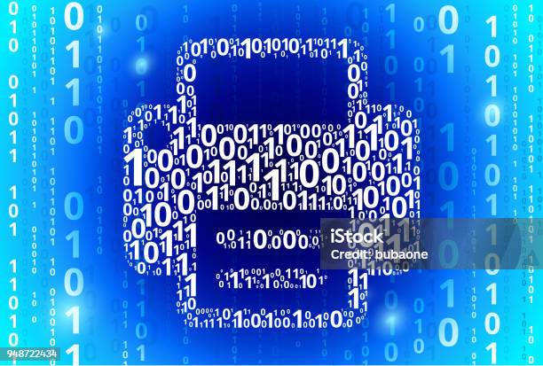 Printer Code Shape Printer Binary Code Blue Vector Pattern Background Stock Illustration ...