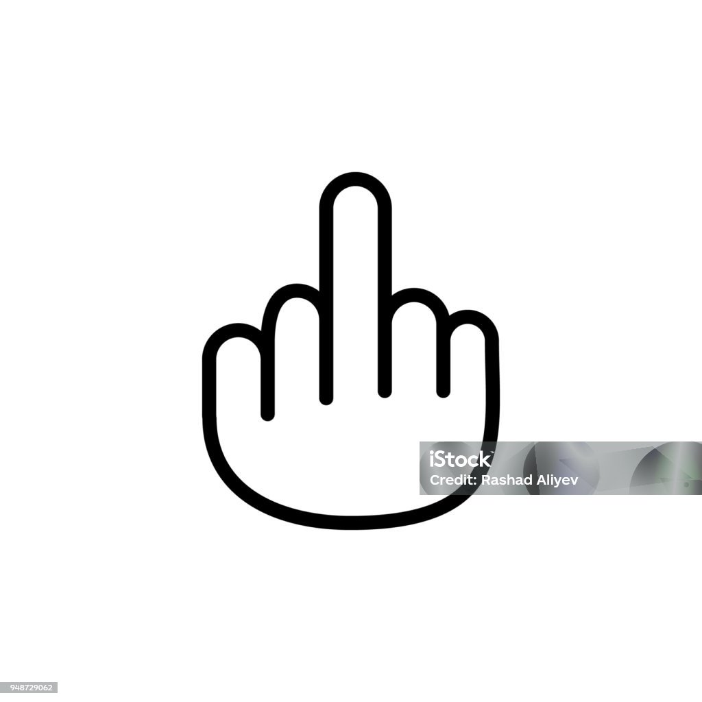 Hand mit Mittelfinger-Symbol. Element der minimalistischen Icons für mobile Konzept und Web-apps. Dünne Liniensymbol für Website-Design und Entwicklung, app-Entwicklung - Lizenzfrei Finger Vektorgrafik