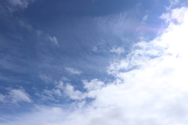 istock Cumulus and cirrus clouds in blue sky in rural setting 948736366