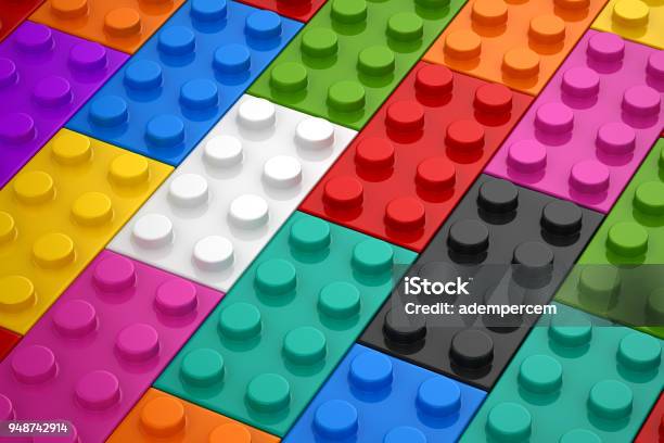 Colorful Toys Piece Stock Photo - Download Image Now - Plastic, Backgrounds, Box - Container